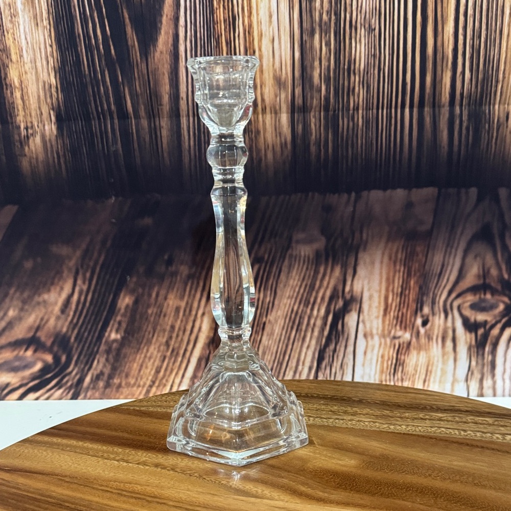 Elegant Clear Glass Candle Holder